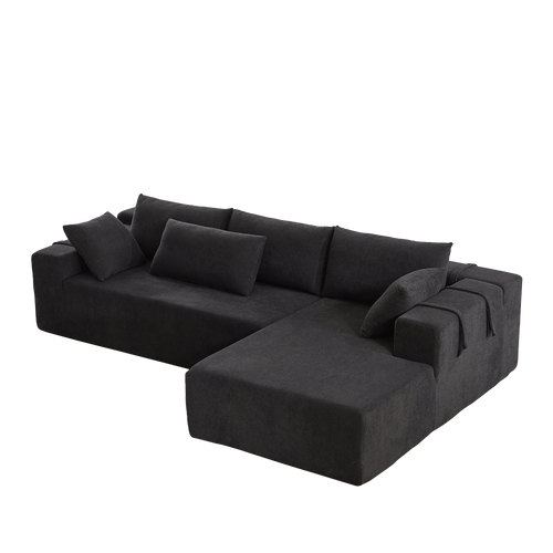 Modern Chenille Upholstered Sectional Sofa Couch Set,Modular 108' L Shaped Sectional Living Room Sofa Set With 6 Pillows,Free Combination Sofa Couch for Living Room,Bedroom(Right Chaise)W834P240010 - Image 6