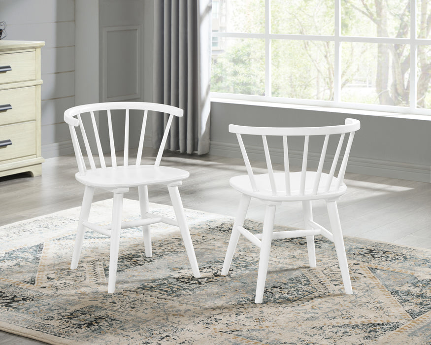 Alwynn Contemporary Wooden Spindle Back Dining Chairs, Windsor Chairs, Set of 2, White - DTYStore