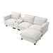 109*57"Modern Sectional Cloud Sofa with Console,USB Charging Port,Reading Light,Cup Holder,4 Seat Chenille Modular Couch,Storable Indoor Funiture for Living Room,Apartment,2 Color - DTYStore