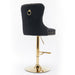 Furniture,Thick Golden Swivel Velvet Barstools Adjusatble Seat Height from 27-35 Inch, Modern Upholstered Bar Stools with Backs Comfortable Tufted for Home Pub and Kitchen Island (Black,Set of 2) - DTYStore