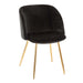 Fran Contemporary Chair in Gold Metal and Black Velvet by LumiSource - Set of 2 - DTYStore