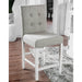 Set of 2 Fabric Counter Height Chair in Antique White and Light Gray - DTYStore