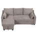 90" Pull Out Sleeper Sofa L-Shaped Couch Convertible Sofa Bed with Storage Chaise, Storage Racks and USB Ports, Light Brown - DTYStore