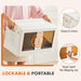 Stackable Plastic Storage Bins with Lids Foldable Storage Boxes with Doors & Wheels, Portable and Lockable Organizer Boxes for Living Room,-80QT 3 Pack - DTYStore