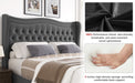 LIFT UP VELVET GRAY FULL SIZE BED - DTYStore