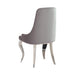 Set of 2 Velvet Upholstered Side Chairs, Grey and Chrome - DTYStore