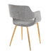 Margarite Contemporary Dining/Accent Chair in Gold Metal and Grey Fabric by LumiSource - Set of 2 - DTYStore