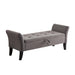 51.5" Bed Bench with Storage Grey Velvet - DTYStore