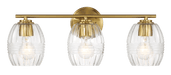 Luster Three Lights Vanity With Clear Glass for Bathrooms above Mirror Wall Lamp - Satin Brass - DTYStore