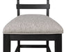 2pc Black/Gray Counter Height Chair Upholstered Seat Ladder Back Wooden Dining Room Furniture - DTYStore
