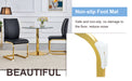 Luxury Simple Arch Chair - Set of 8 BLACK PU Material High Resilience Dining Chair with Arched Metal Gold Leg.Packed In Two Boxes. - DTYStore