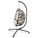 Swing Egg Chair with Stand Indoor Outdoor Wicker Rattan Patio Basket Hanging Chair with C Type bracket , with cushion and pillow,Patio Wicker folding Hanging Chair( Special construction cup holder - DTYStore