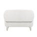 Ivory White Storage Ottoman Bench for End of Bed Gold Legs, Modern Ivory White Faux Fur Entryway Bench Upholstered Padded with Storage for Living Room Bedroom - DTYStore