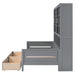 Twin Size Wooden Daybed with Glass-Door Storage Cabinets, Built-in LED Lighting and Shelves, Gray - DTYStore