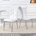 Set of 2,Retro alligator skin Upholstered dining chairs,with Crystal buckle design and Faux Leather design,a touch of elegance and mystery to the dining area,Electroplated metal legs - DTYStore