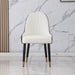 PU-Leather Chairs with Metal Legs & Backrest, Modern Desk Chair for Living Room, Dining Room, Black with 2 pieces - DTYStore