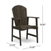 Outdoor Weather Resistant Acacia Wood Adirondack Dining Chairs (Set of 2), Grey Finish - DTYStore