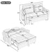 56.9" Loveseat Sofa Pull-out Sofa Bed Sleeper Sofa with a Reversible Backrest Cushion, Side Pockets, Two USB Ports and a Phone Holder for Living Room, Grey - DTYStore
