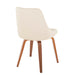 Giovanni Contemporary Accent/Dining Chair in Walnut Wood and Cream Faux Leather by LumiSource - Set of 2 - DTYStore