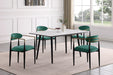 Modern Contemporary 2pcs Side Chairs Green Fabric Upholstered Ultra Stylish Chairs Set - DTYStore