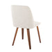Toriano Contemporary Dining Chair in Walnut Wood and Beige Fabric by LumiSource - Set of 2 - DTYStore