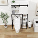 Over The Toilet Storage Cabinet, Bathroom Shelves Over Toilet with Sliding Barn Door,Adjustable Shelves and Side Storage Rack-White - DTYStore