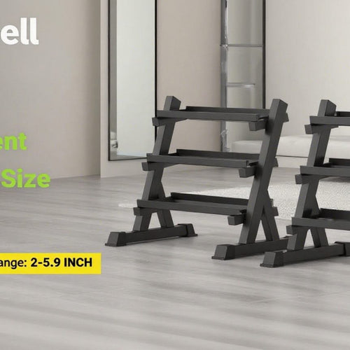 3-Tier Dumbbell Rack Stand: Holds 5-50lb weights with a 1100 lb max capacity. Designed specifically for dumbbell storage. - Image 10