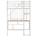 Twin Loft Bed with Desk and Storage Wardrobe, Heavy Duty Loft Bed with Stairs and Metal Grid, Twin Size Loft Bed, No Box Spring Needed, White Loft Bed Twin Size-White - DTYStore