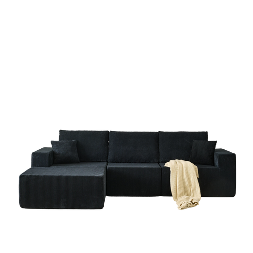 110' Cloud Modular Sectional Sofa,Boneless Couch, No Assembly, 3 seater with Ottoman & 2 Pillows, Perfect for Living Rooms and Bedrooms - Image 12