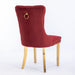 Nikki Collection Modern, High-end Tufted Solid Wood Contemporary Velvet Upholstered Dining Chair with Golden Stainless Steel Plating Legs,Nailhead Trim,Set of 2,Wine Red and Gold, SW1601WR,Burgundy - DTYStore