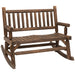 Outsunny 2-Person Wood Rocking Chair with Log Design, Heavy Duty Loveseat with Wide Curved Seats for Patio, Backyard, Garden, Walnut - DTYStore