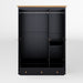 Modern Wood 3 Doors Armoire Wardrobe Closet with 2 Drawers,70.1' Tall Wooden Wardrobe Cabinet with Hanging Rail and Shelve for Bedroom, Natural +Black - DTYStore