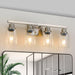 Modern 4-Light Bathroom Vanity Light Fixture - Brushed Nickel Finish with Clear Glass Shades, Perfect for Bathroom, Vanity, and Dressing Area Lighting (No Bulbs) - DTYStore