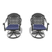 Cast Aluminum Patio Swivel Chair 2PCS With Black Frame and Cushions In Random Colors - DTYStore