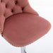 Swivel Velvet Barstools Adjusatble Seat Height from 25-33 Inch, Modern Upholstered Chrome base Bar Stools with Backs Comfortable Tufted for Home Pub and Kitchen Island, Pink,Set of 2,1712PK - DTYStore