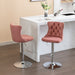 Swivel Velvet Barstools Adjusatble Seat Height from 25-33 Inch, Modern Upholstered Chrome base Bar Stools with Backs Comfortable Tufted for Home Pub and Kitchen Island, Pink,Set of 2,1712PK - DTYStore