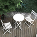 3 Piece Patio Bistro Set of Foldable Round Table and Chairs, White - DTYStore