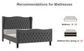 LIFT UP VELVET GRAY FULL SIZE BED - DTYStore