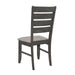 Set of 2 Dining Chairs with Fabric Upholstered Seat, Dark Grey - DTYStore