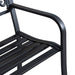 Outsunny 50' Outdoor Bench, Metal Garden Bench with Floral Pattern Backrest, Porch Bench with Slatted Seat for Park, Yard, Lawn, Black - DTYStore