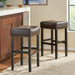 [OLD SKU: 74515.00] 30-inch Backless Brown Leather Counter Stool (Set of 2) - DTYStore