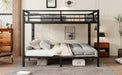 Metal California king over California king Bunk Bed for Teens and Adults,Space-Saving/Noise Reduced/No Box Spring Needed, Black - DTYStore