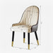 Dining Chair with PU Leather White and brown metal legs (Set of 2) - DTYStore