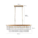 Chandeliers,Rectangular Crystal Chandelier Adjustable,E12 Modern Industrial Crystal Lights,Farmhouse Iron Ceiling Hanging Light for Kitchen Living Room Bedroom/Gold(Bulb Not Included)