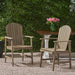 Outdoor Weather Resistant Acacia Wood Adirondack Dining Chairs (Set of 2), Grey Finish - DTYStore