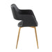 Margarite Contemporary Dining/Accent Chair in Gold Metal and Black Faux Leather by LumiSource - Set of 2 - DTYStore