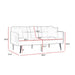 Cream White Velvet Futon Sofa Bed with Gold Metal Legs - DTYStore
