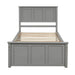 Platform Bed with Twin Size Trundle, Twin Size Frame, Gray - DTYStore