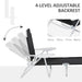 Outsunny Folding Chaise Lounge, Outdoor Sun Tanning Chair, 4-Position Reclining Back, Armrests, Metal Frame and Mesh Fabric for Beach, Yard, Patio, Black - DTYStore