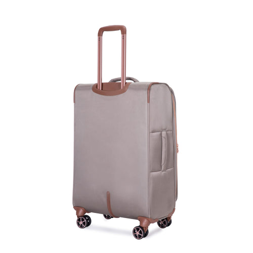 Softshell Terylene Luggage Set with Spinner Wheels - 4-Piece (16/20/24/28) Khaki - Image 11